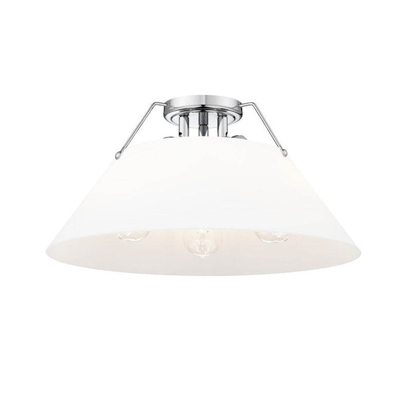 Golden Lighting Orwell 3-Light Flush Mount, Chrome/Opal Glass - 3306-3FMCH-OP