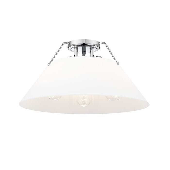 Golden Lighting Orwell 3-Light Flush Mount, Chrome/Opal Glass - 3306-3FMCH-OP