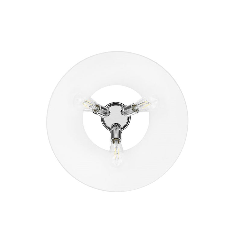 Golden Lighting Orwell 3-Light Flush Mount, Chrome/Opal Glass