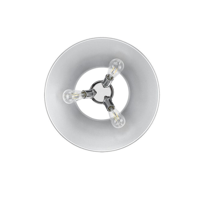 Golden Lighting Orwell 3-Light Flush Mount, Chrome/Pewter