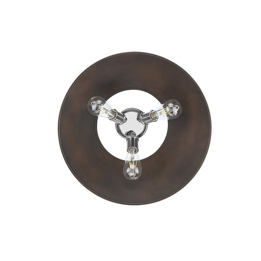 Golden Orwell 3-Light Flush Mount, Chrome/Rubbed Bronze