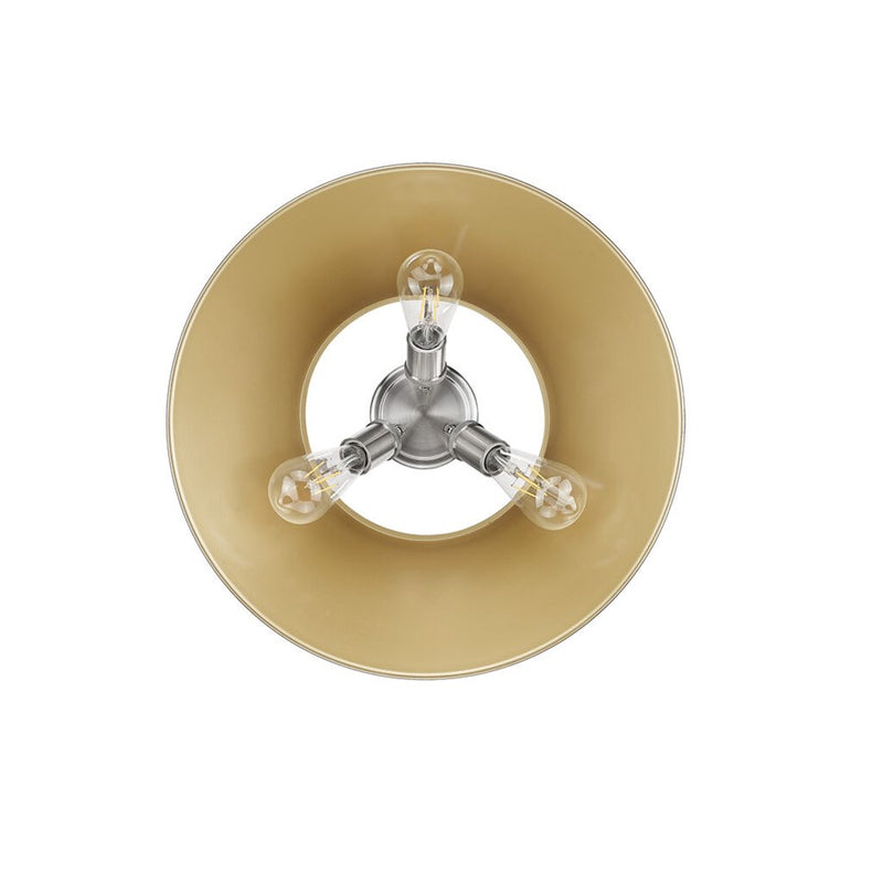 Golden Orwell 3-Lt Flush Mount, Pewter/Brushed Champagne Bronze
