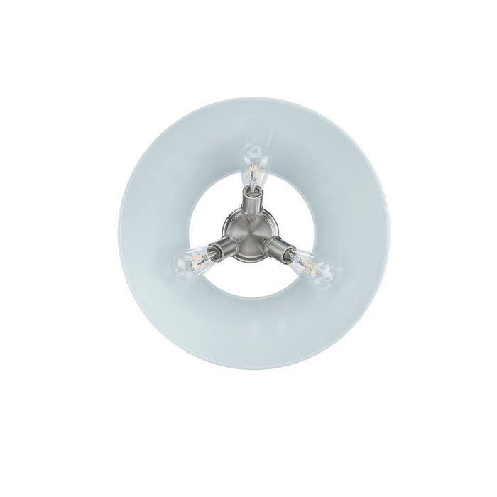 Golden Lighting Orwell 3-Light Flush Mount, Pewter/Dusky Blue