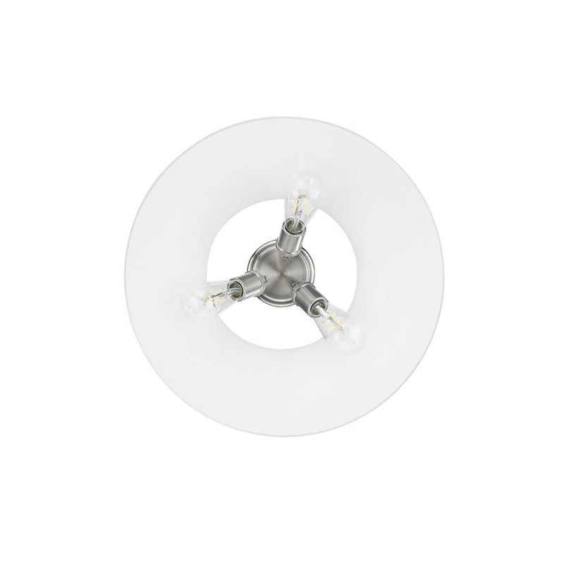 Golden Lighting Orwell 3-Light Flush Mount, Pewter/Opal Glass