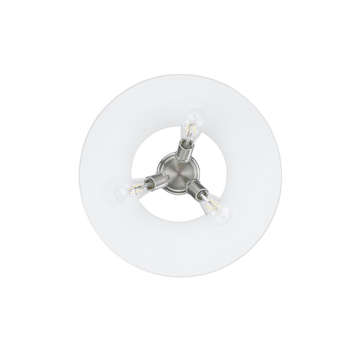 Golden Lighting Orwell 3-Light Flush Mount, Pewter/Opal Glass