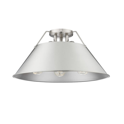 Golden Lighting Orwell 3-Light Flush Mount, Pewter/Pewter - 3306-3FMPW-PW