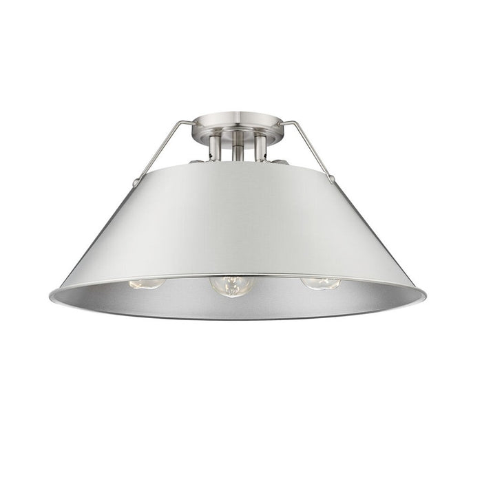 Golden Lighting Orwell 3-Light Flush Mount, Pewter/Pewter - 3306-3FMPW-PW