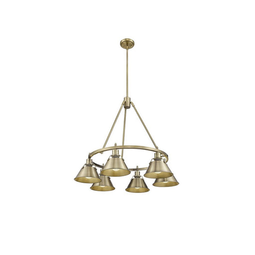 Golden Lighting Orwell 6-Light Chandelier, Aged Brass/Aged Brass - 3306-6AB-AB