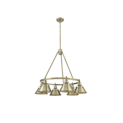 Golden Lighting Orwell 6-Light Chandelier, Aged Brass/Aged Brass