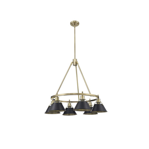 Golden Lighting Orwell 6-Light Chandelier, Aged Brass/Matte Black