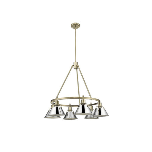Golden Lighting Orwell 6-Light Chandelier, Aged Brass/Chrome