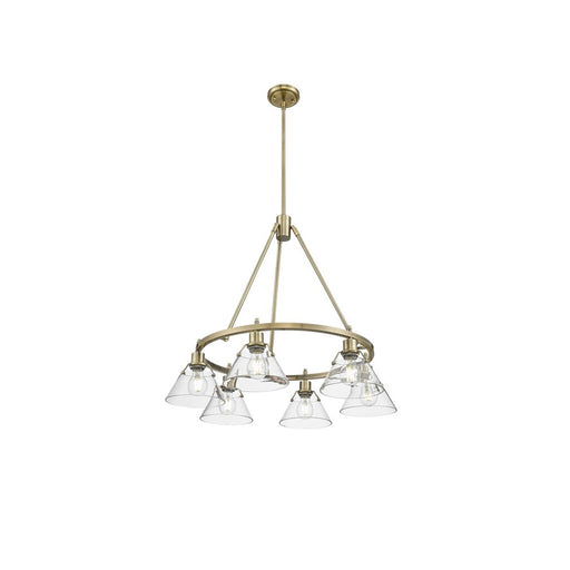 Golden Lighting Orwell 6-Light Chandelier, Aged Brass/Clear Glass - 3306-6AB-CLR