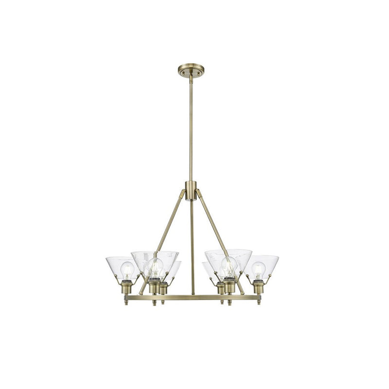 Golden Lighting Orwell 6-Light Chandelier, Aged Brass/Clear Glass
