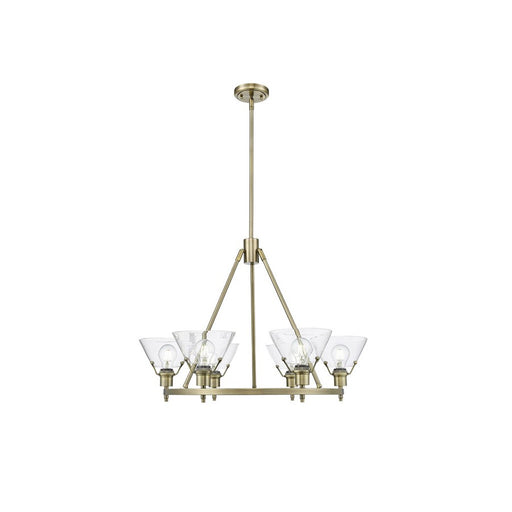 Golden Lighting Orwell 6-Light Chandelier, Aged Brass/Clear Glass