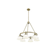 Golden Lighting Orwell 6-Light Chandelier, Aged Brass/Opal Glass - 3306-6AB-OP