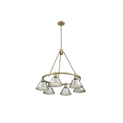 Golden Lighting Orwell 6-Light Chandelier, Aged Brass/Pewter - 3306-6AB-PW