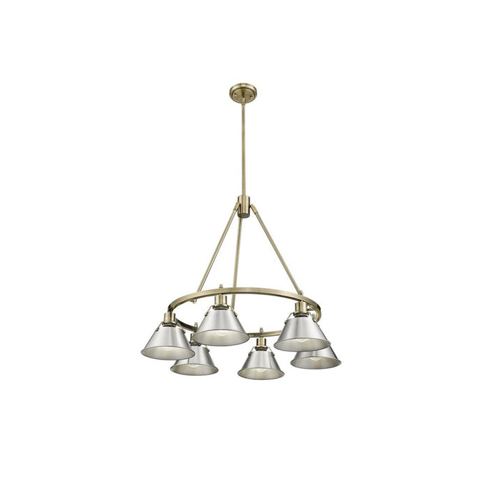 Golden Lighting Orwell 6-Light Chandelier, Aged Brass/Pewter - 3306-6AB-PW