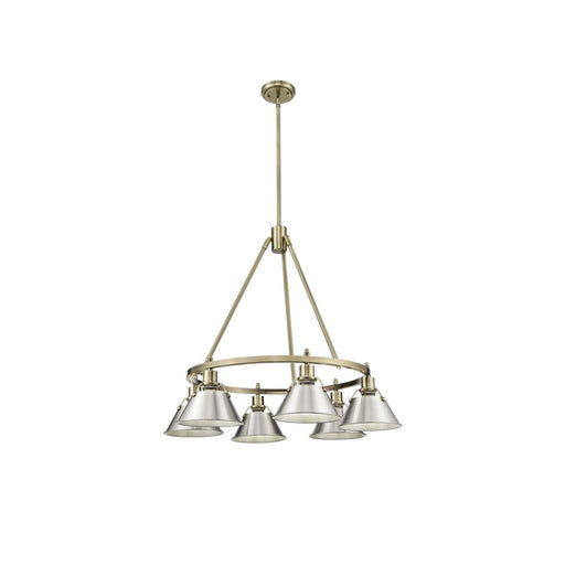 Golden Lighting Orwell 6-Light Chandelier, Aged Brass/Pewter