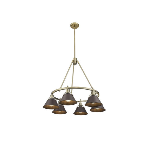 Golden Orwell 6-Light Chandelier, Aged Brass/Rubbed Bronze - 3306-6AB-RBZ