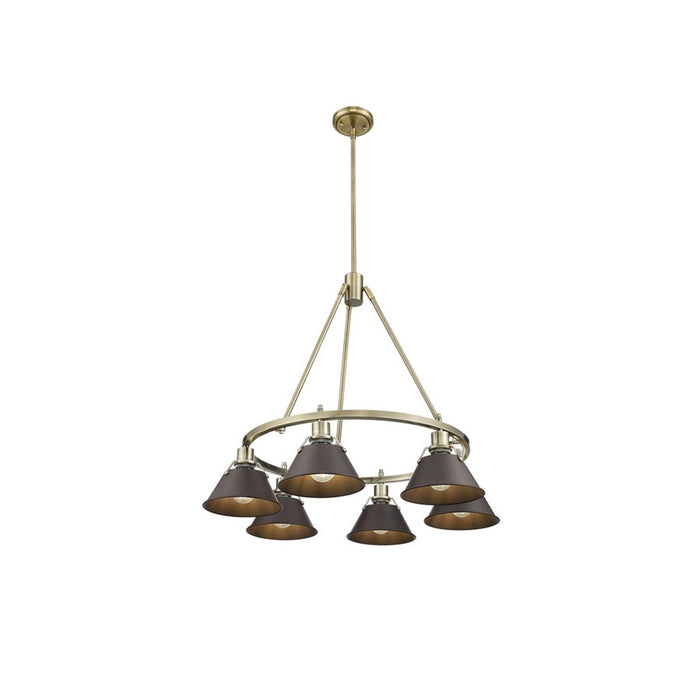 Golden Orwell 6-Light Chandelier, Aged Brass/Rubbed Bronze - 3306-6AB-RBZ