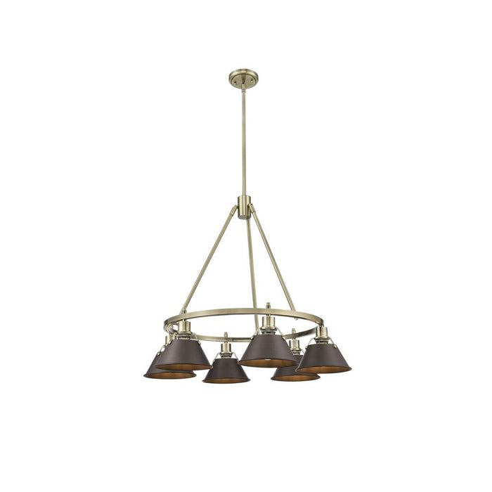 Golden Orwell 6-Light Chandelier, Aged Brass/Rubbed Bronze