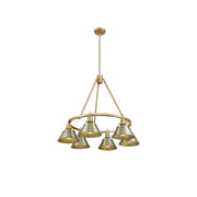 Golden Orwell 6-Light Chandelier, Champagne Bronze/Aged Brass - 3306-6BCB-AB