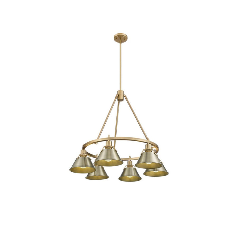 Golden Orwell 6-Light Chandelier, Champagne Bronze/Aged Brass - 3306-6BCB-AB