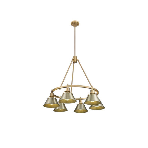 Golden Orwell 6-Light Chandelier, Champagne Bronze/Aged Brass - 3306-6BCB-AB