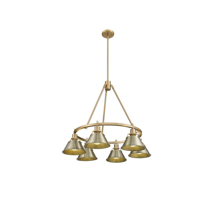 Golden Orwell 6-Light Chandelier, Champagne Bronze/Aged Brass - 3306-6BCB-AB
