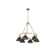 Golden Orwell 6-Light Chandelier, Champagne Bronze/Matte Black - 3306-6BCB-BLK