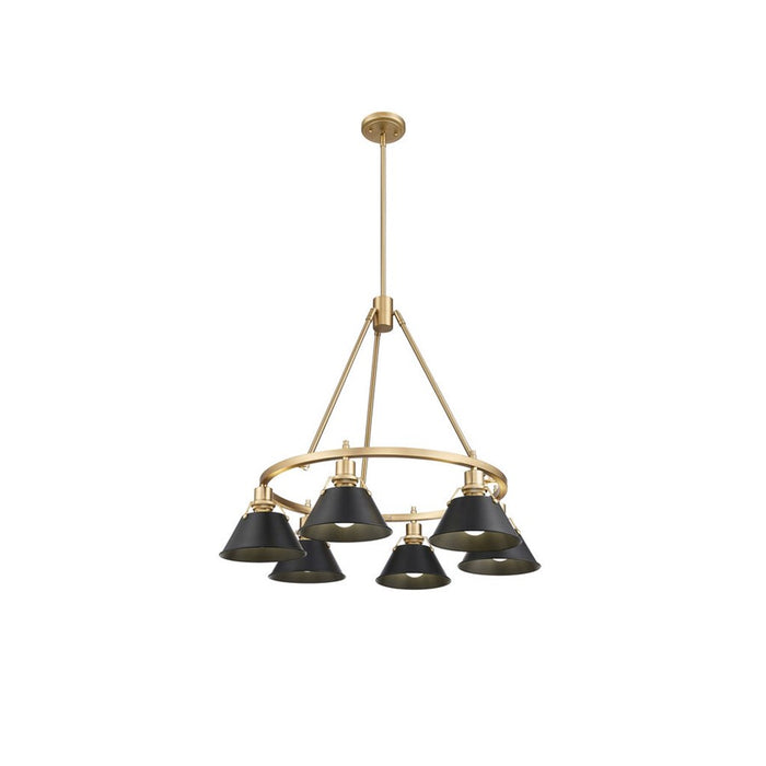 Golden Orwell 6-Light Chandelier, Champagne Bronze/Matte Black - 3306-6BCB-BLK
