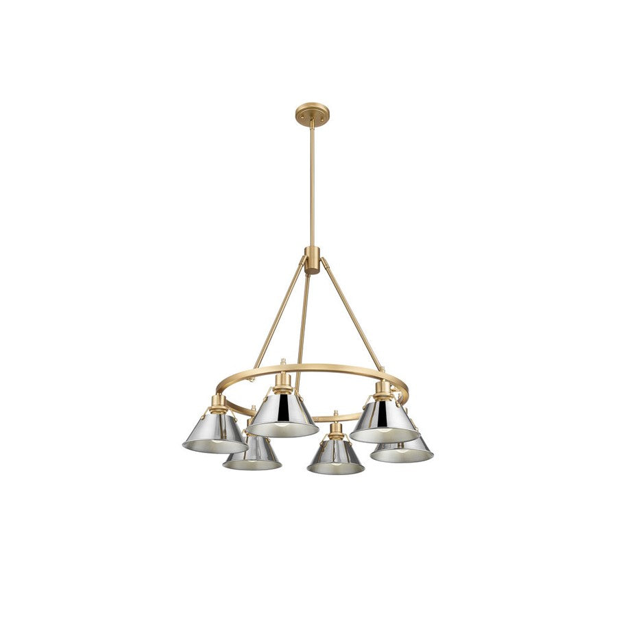 Golden Orwell 6-Light Chandelier, Brushed Champagne Bronze/Chrome - 3306-6BCB-CH