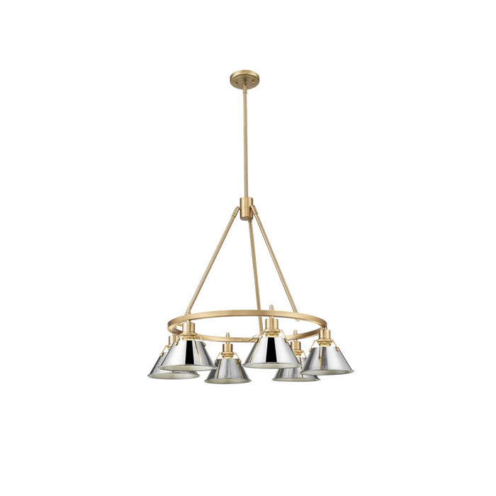 Golden Orwell 6-Light Chandelier, Brushed Champagne Bronze/Chrome