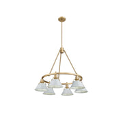 Golden Orwell 6-Light Chandelier, Champagne Bronze/Dusky Blue - 3306-6BCB-DB