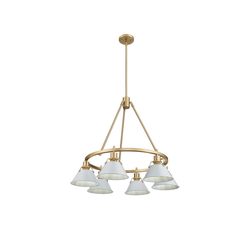 Golden Orwell 6-Light Chandelier, Champagne Bronze/Dusky Blue - 3306-6BCB-DB