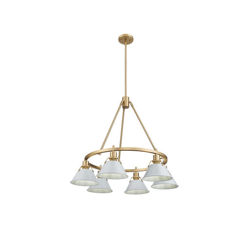 Golden Orwell 6-Light Chandelier, Champagne Bronze/Dusky Blue - 3306-6BCB-DB