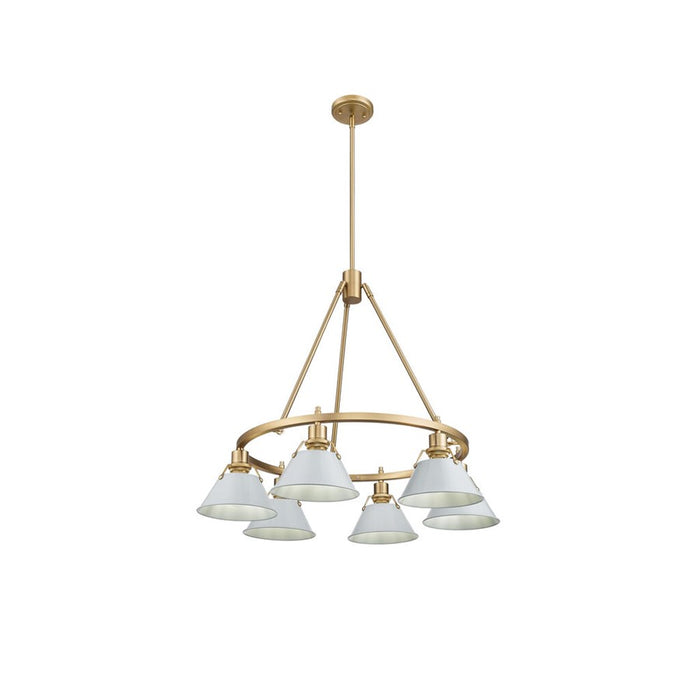 Golden Orwell 6-Light Chandelier, Champagne Bronze/Dusky Blue - 3306-6BCB-DB