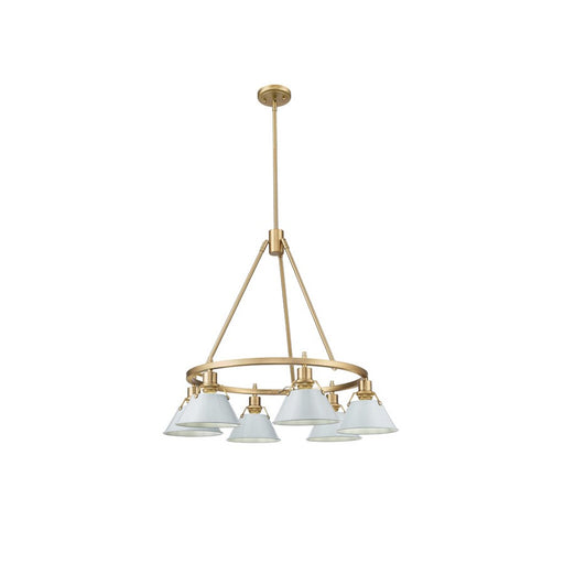 Golden Orwell 6-Light Chandelier, Champagne Bronze/Dusky Blue