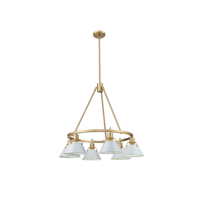 Golden Orwell 6-Light Chandelier, Champagne Bronze/Dusky Blue