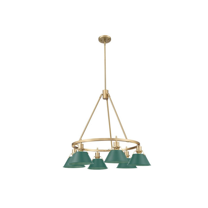 Golden Orwell 6-Light Chandelier, Champagne Bronze/Pine Green - 3306-6BCB-GN