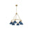 Golden Orwell 6-Light Chandelier, Champagne Bronze/Matte Navy - 3306-6BCB-NVY
