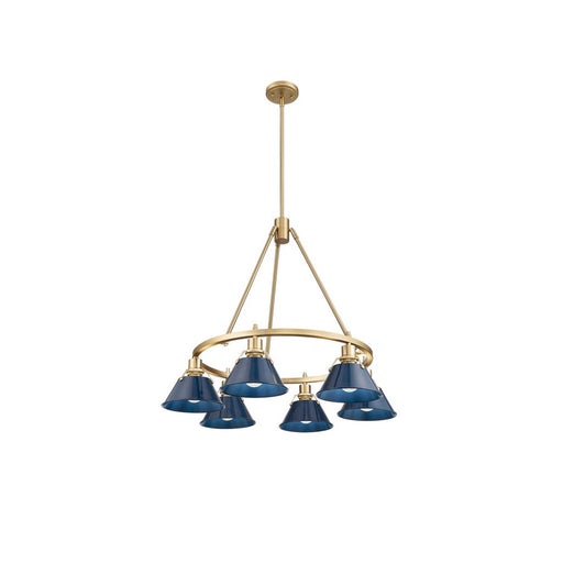 Golden Orwell 6-Light Chandelier, Champagne Bronze/Matte Navy - 3306-6BCB-NVY