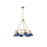 Golden Orwell 6-Light Chandelier, Champagne Bronze/Matte Navy