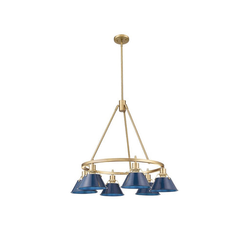 Golden Orwell 6-Light Chandelier, Champagne Bronze/Matte Navy