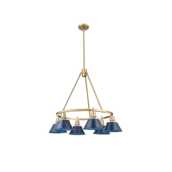 Golden Orwell 6-Light Chandelier, Champagne Bronze/Matte Navy
