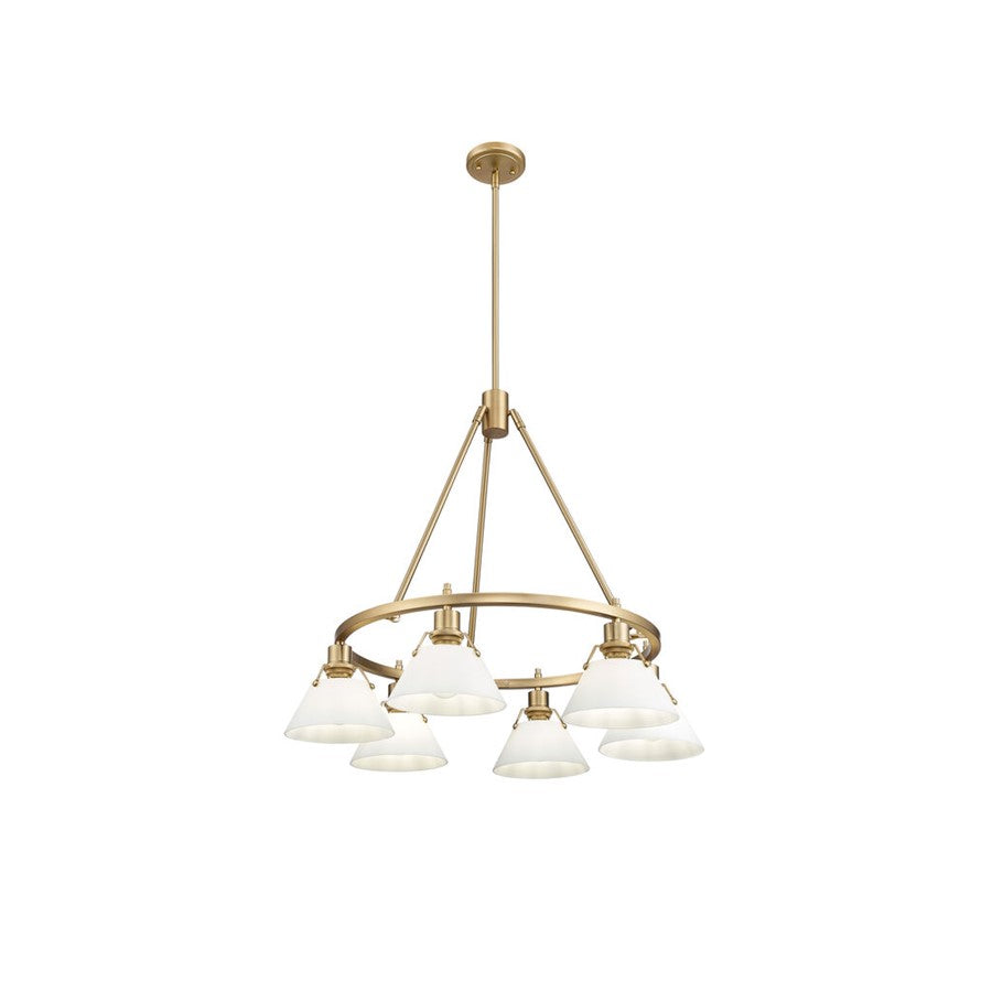 Golden Orwell 6-Light Chandelier, Champagne Bronze/Opal Glass - 3306-6BCB-OP