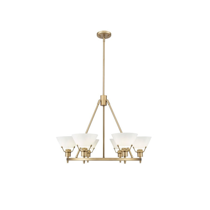 Golden Orwell 6-Light Chandelier, Champagne Bronze/Opal Glass