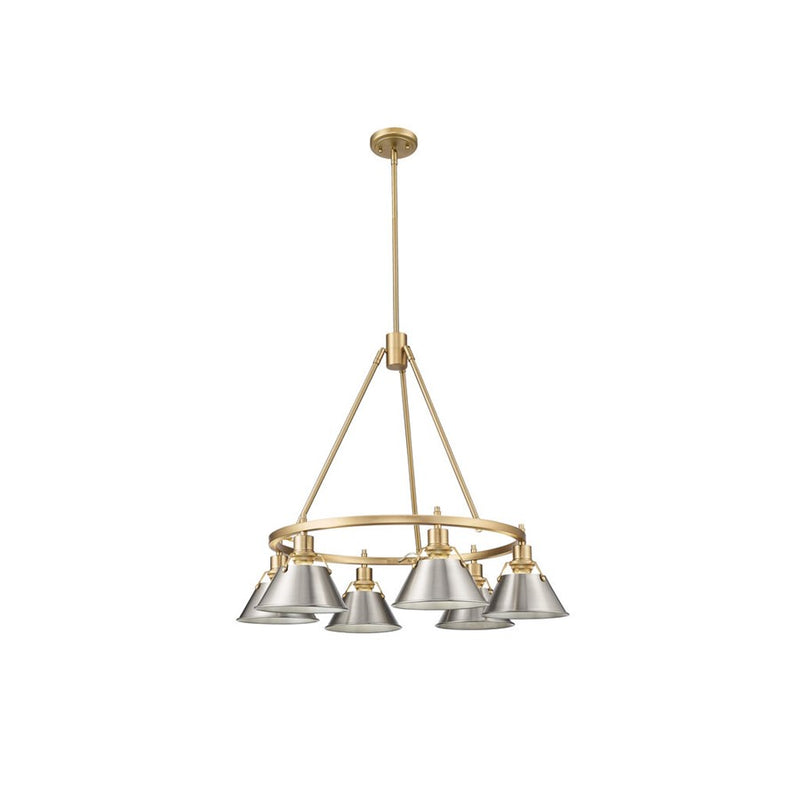 Golden Orwell 6-Light Chandelier, Brushed Champagne Bronze/Pewter