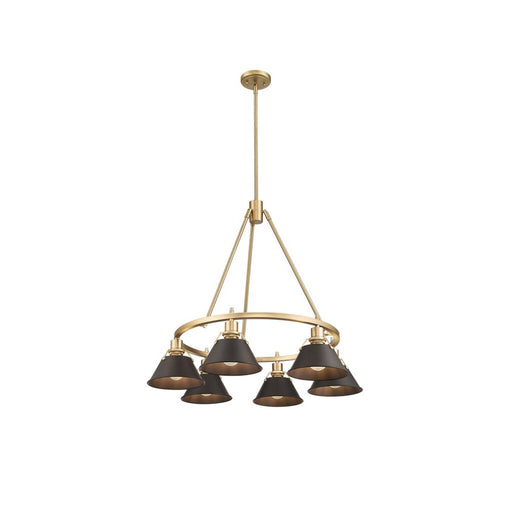 Golden Orwell 6-Light Chandelier, Champagne Bronze/Rubbed Bronze - 3306-6BCB-RBZ