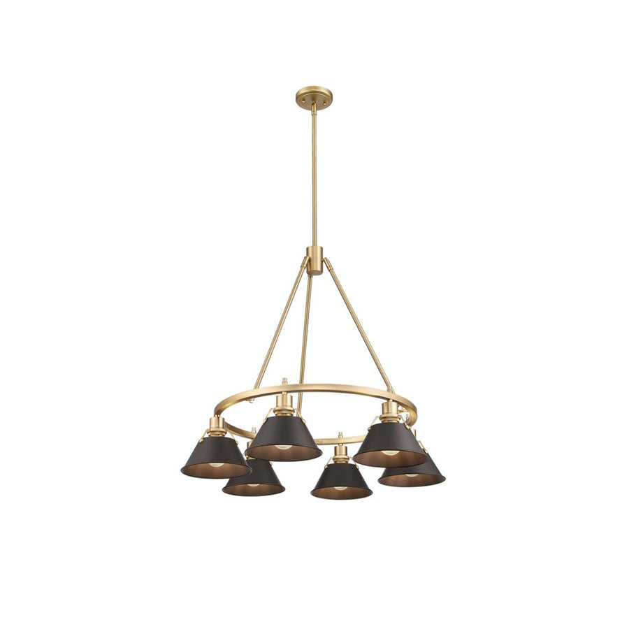 Golden Orwell 6-Light Chandelier, Champagne Bronze/Rubbed Bronze - 3306-6BCB-RBZ